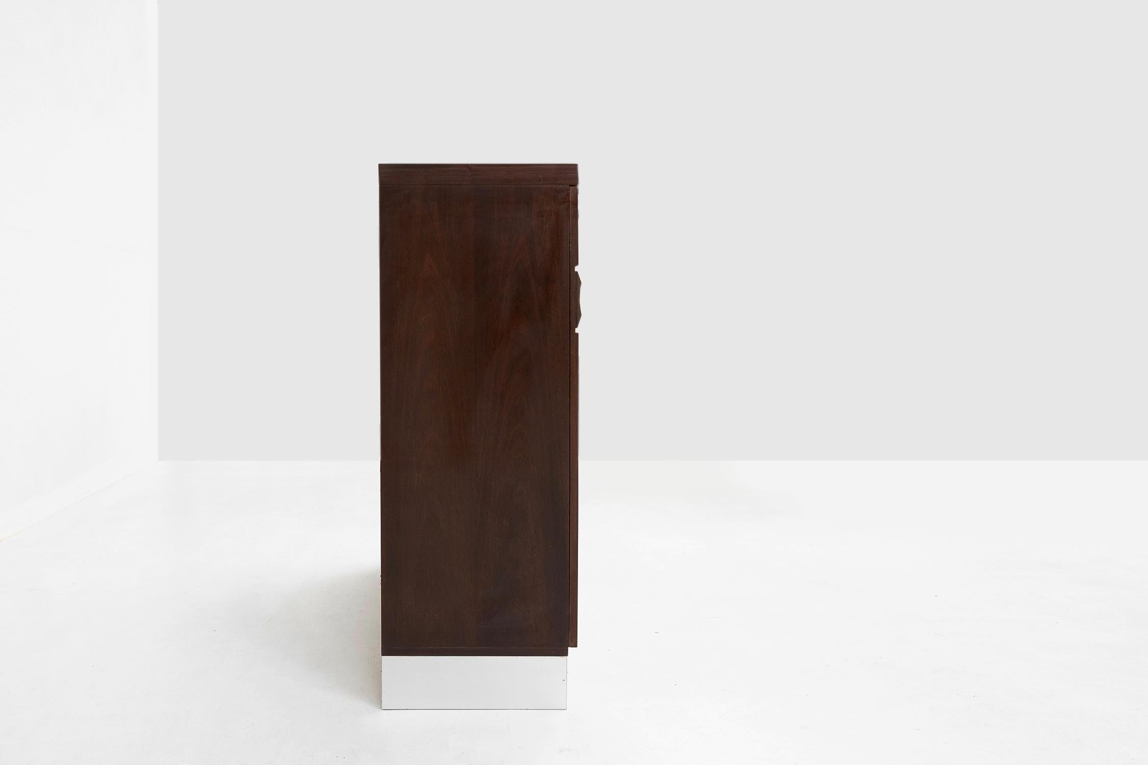 Brutalist geometrical seventies bar cabinet or high-board, Belgium For Sale 3