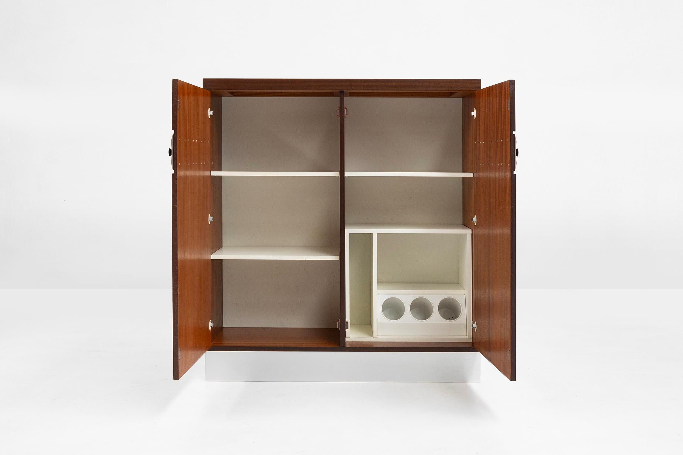 Mid-Century Modern Brutalist geometrical seventies bar cabinet or high-board, Belgium For Sale