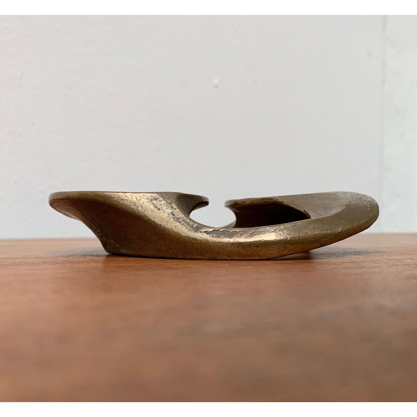 Brutalist German Bronze Candleholder from Harjes, 1960s For Sale 5