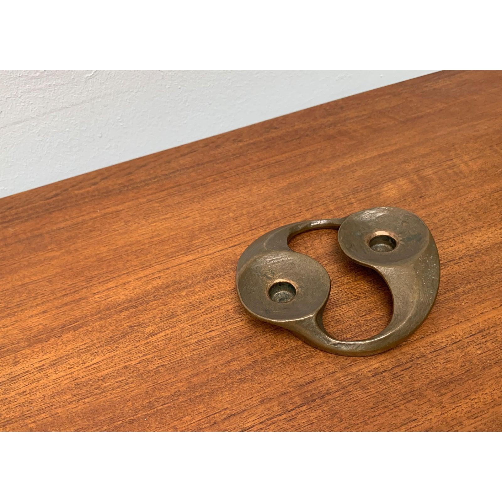 Mid-Century Modern Brutalist German Bronze Candleholder from Harjes, 1960s For Sale