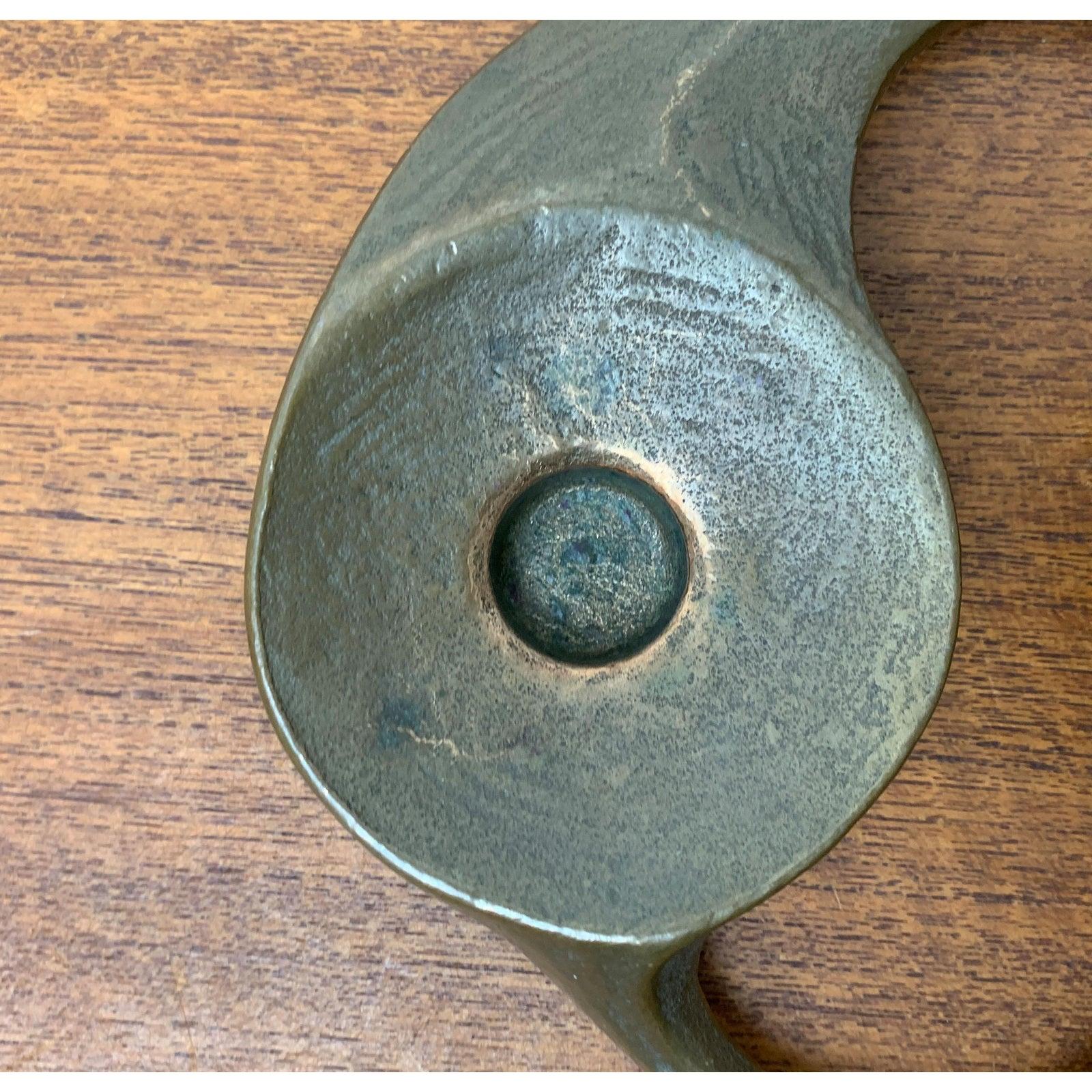 Brutalist German Bronze Candleholder from Harjes, 1960s For Sale 2