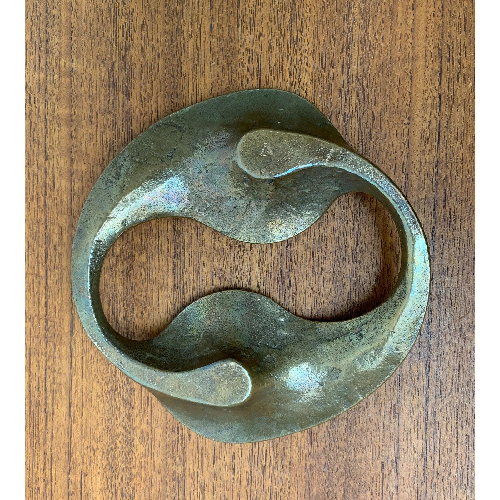 Brutalist German Bronze Candleholder from Harjes, 1960s For Sale 3