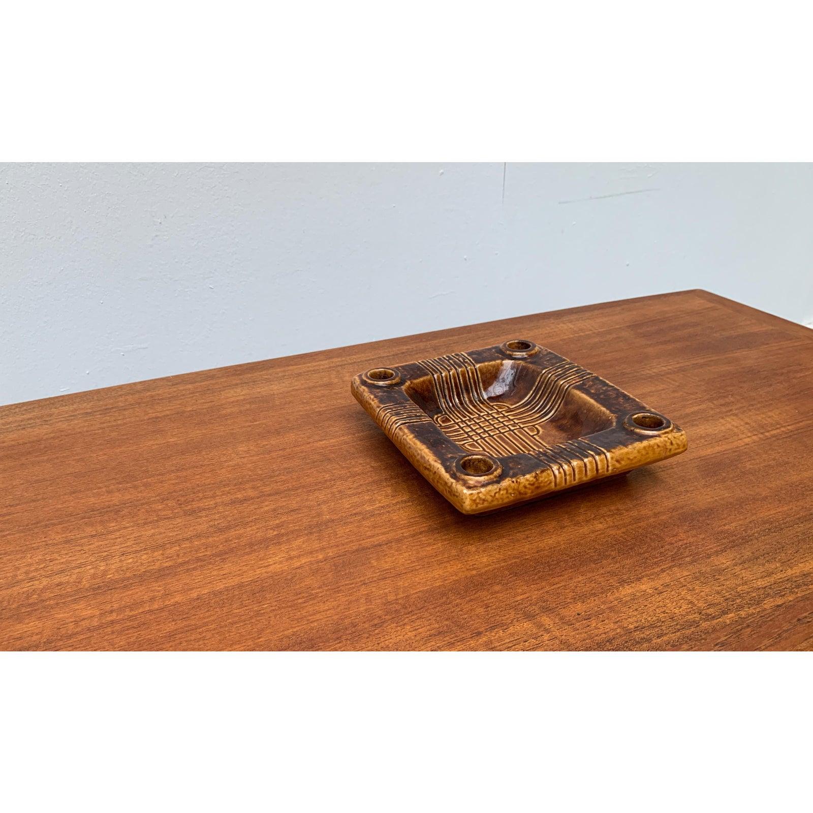 Brutalist German Ceramic Bowl and Candle Holder from Jasba For Sale 6