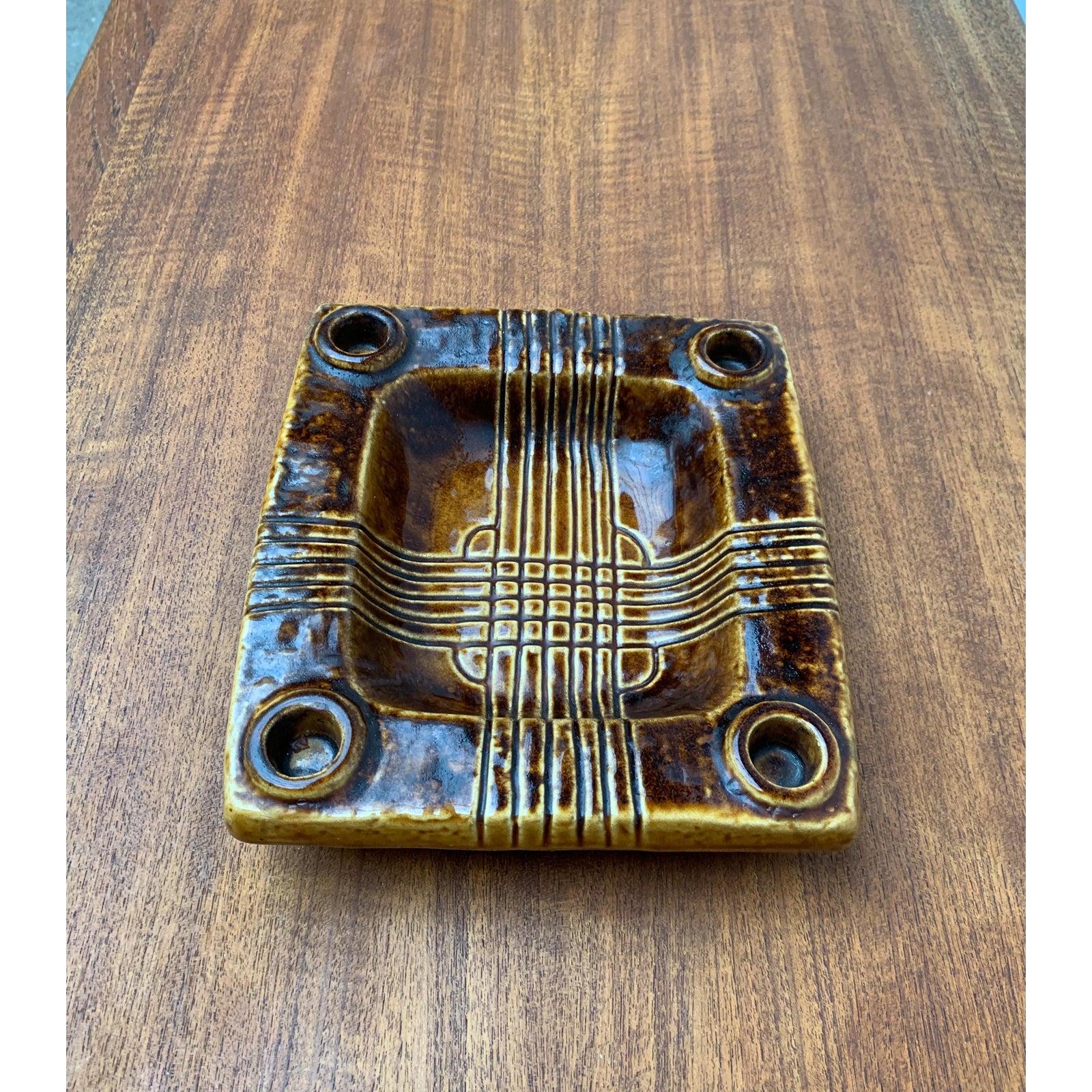 Brutalist German Ceramic Bowl and Candle Holder from Jasba In Excellent Condition For Sale In Hamburg, DE