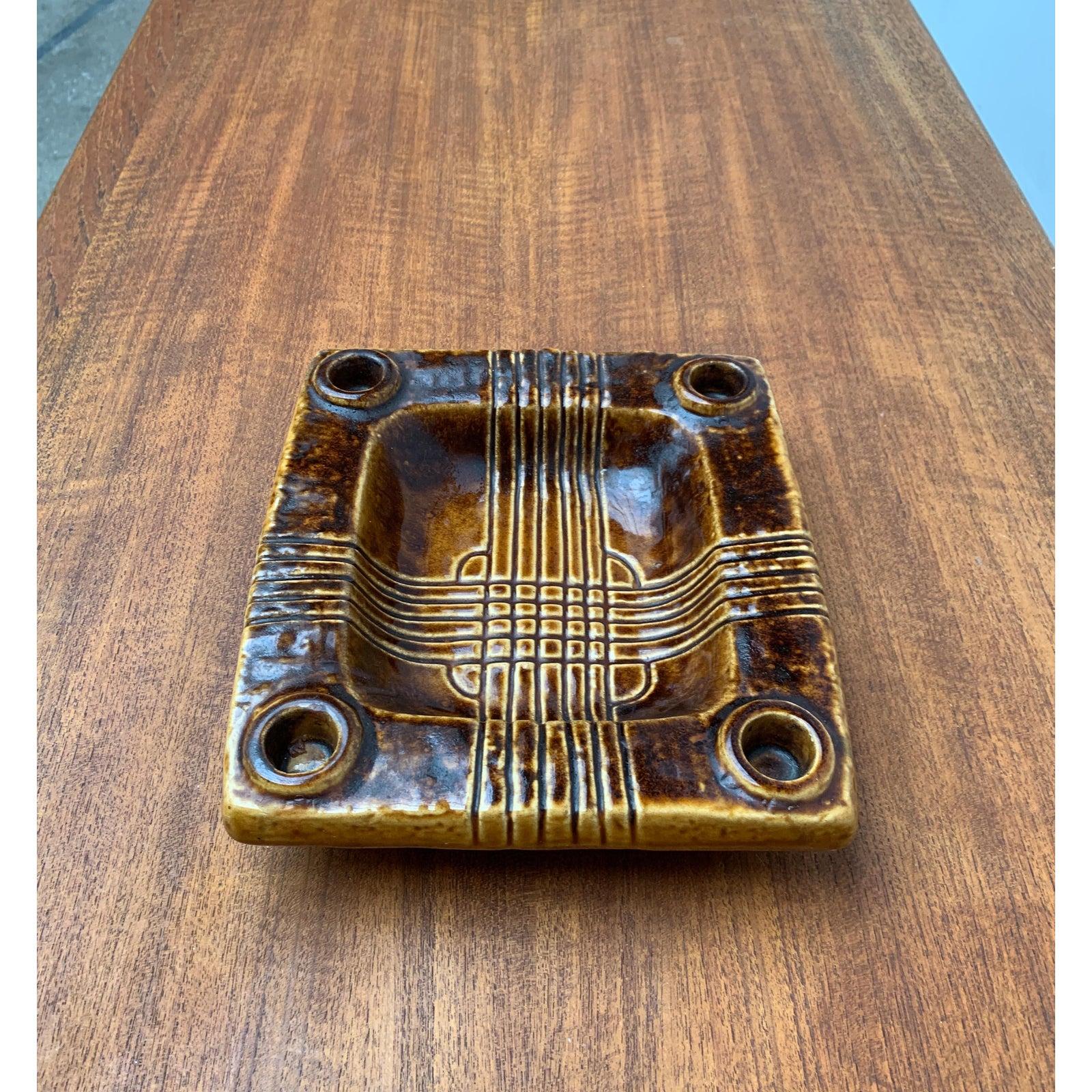 Brutalist German Ceramic Bowl and Candle Holder from Jasba For Sale 1