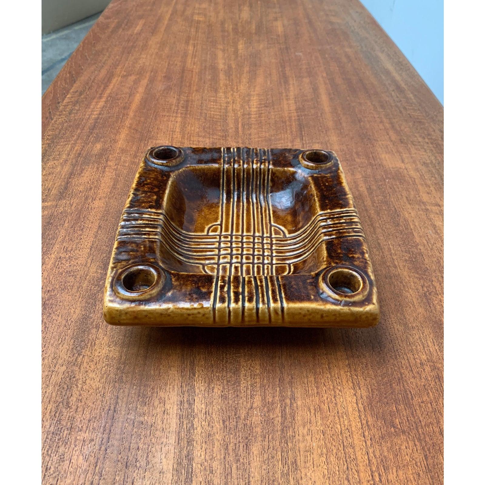 Brutalist German Ceramic Bowl and Candle Holder from Jasba For Sale 3