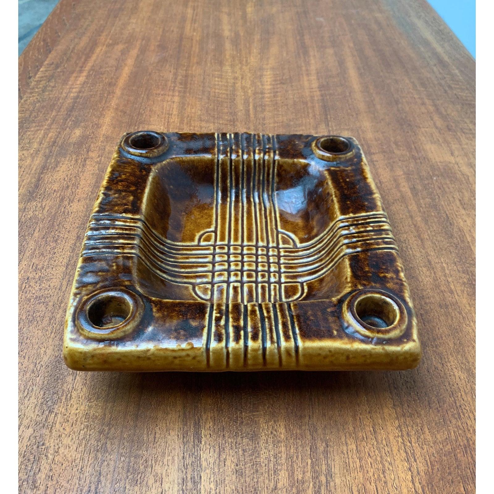 Brutalist German Ceramic Bowl and Candle Holder from Jasba For Sale 4