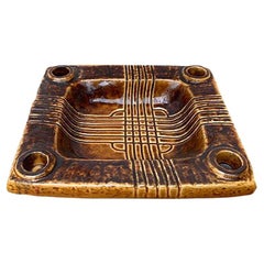 Brutalist German Ceramic Bowl and Candle Holder from Jasba