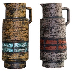 Brutalist German Pitcher Vases from Spara Schamotte Keramik, 1970s