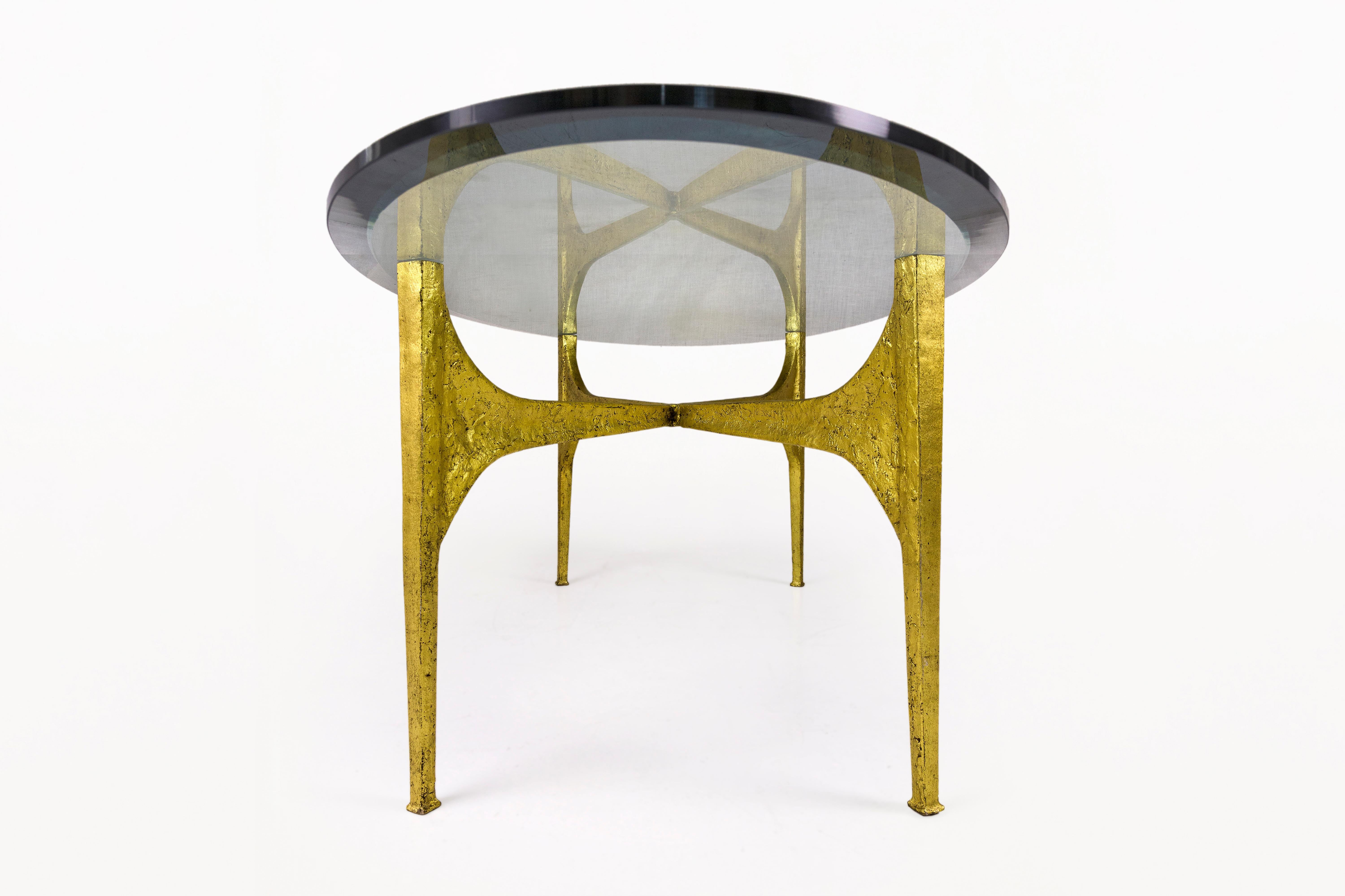 Mid-Century Modern Brutalist Gilt Coffee Table, circa 1960, France