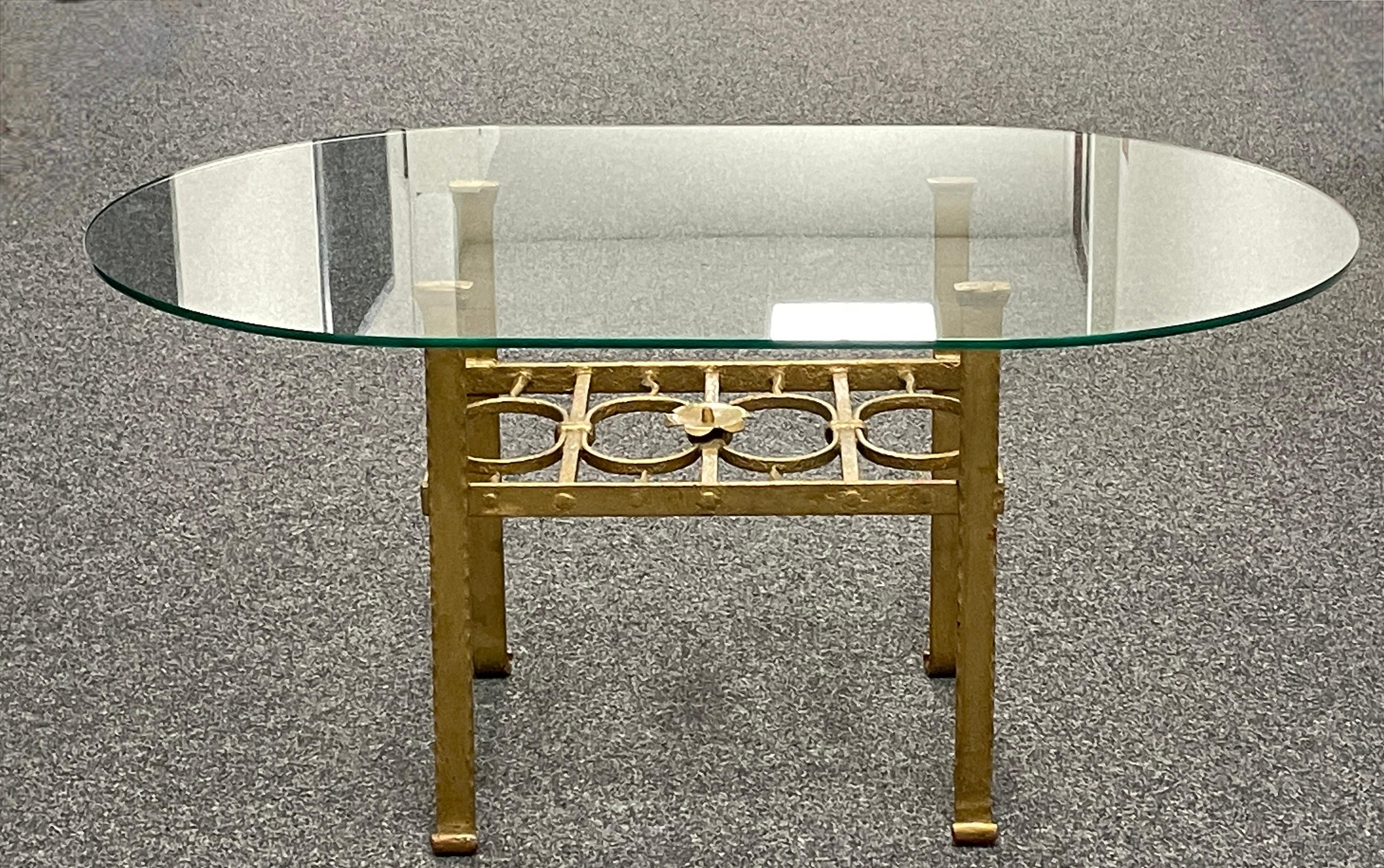 Brutalist Gilt Iron Coffee Table, Tole Toleware Style, German, 1960s For Sale 3