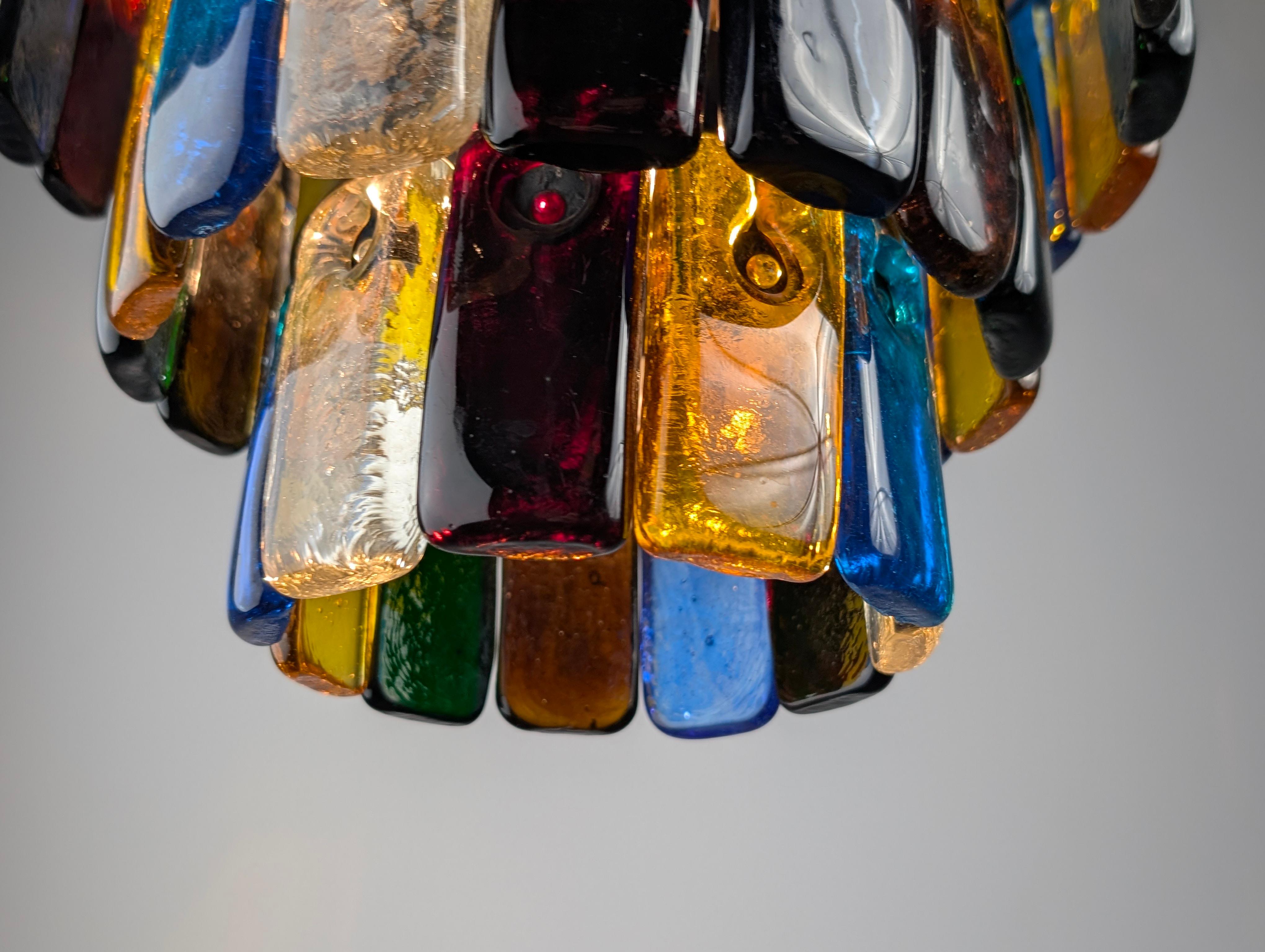 Messicano Lampadario brutalista in vetro e metallo di Felipe Derflingher per Feders, anni '60 in vendita