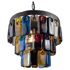 Brutalist Glass and Metal Chandelier by Felipe Derflingher for Feders, 1960s