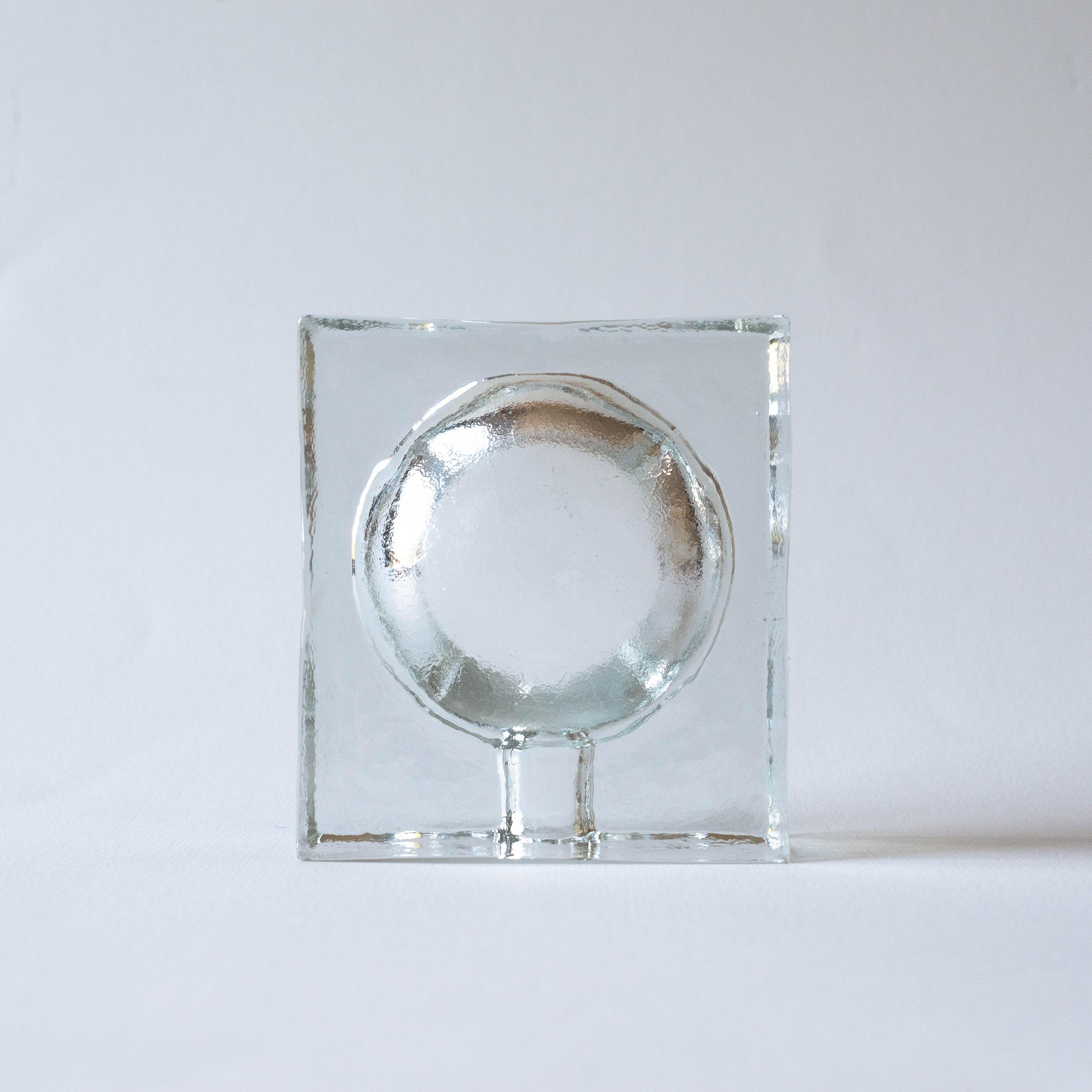 Francese Posacenere o ciotola in vetro brutalista, design minimalista, Francia anni '70 in vendita