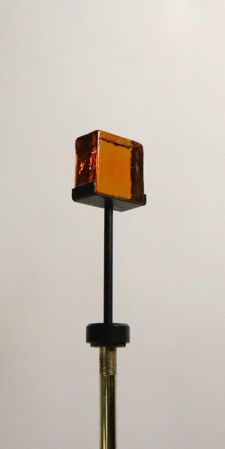 Brutalist Glass Block Table Lamp Attributed to Thurston for Lightolier In Good Condition In New York, NY