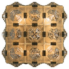 Brutalist Glass Chandelier by Kamenicky Senov, 1970s