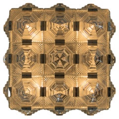 Brutalist Glass Chandelier by Kamenicky Senov, 1970s