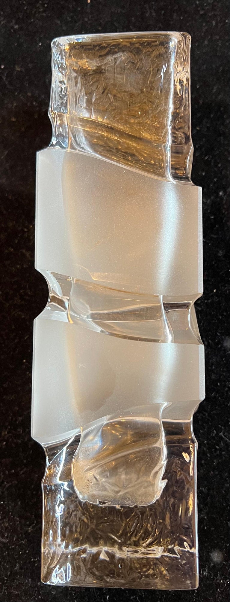 Brutalist Glass Vase by Warmensteinach Block Glass Vase For Sale at 1stDibs