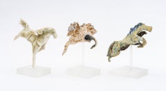Brutalist Glazed Ceramic Horse Sculptures, 3