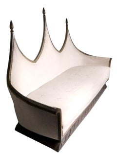 Brutalist Gothic Boho Style Cathedral Style Sofa after Mont Pearsall c. 1970's