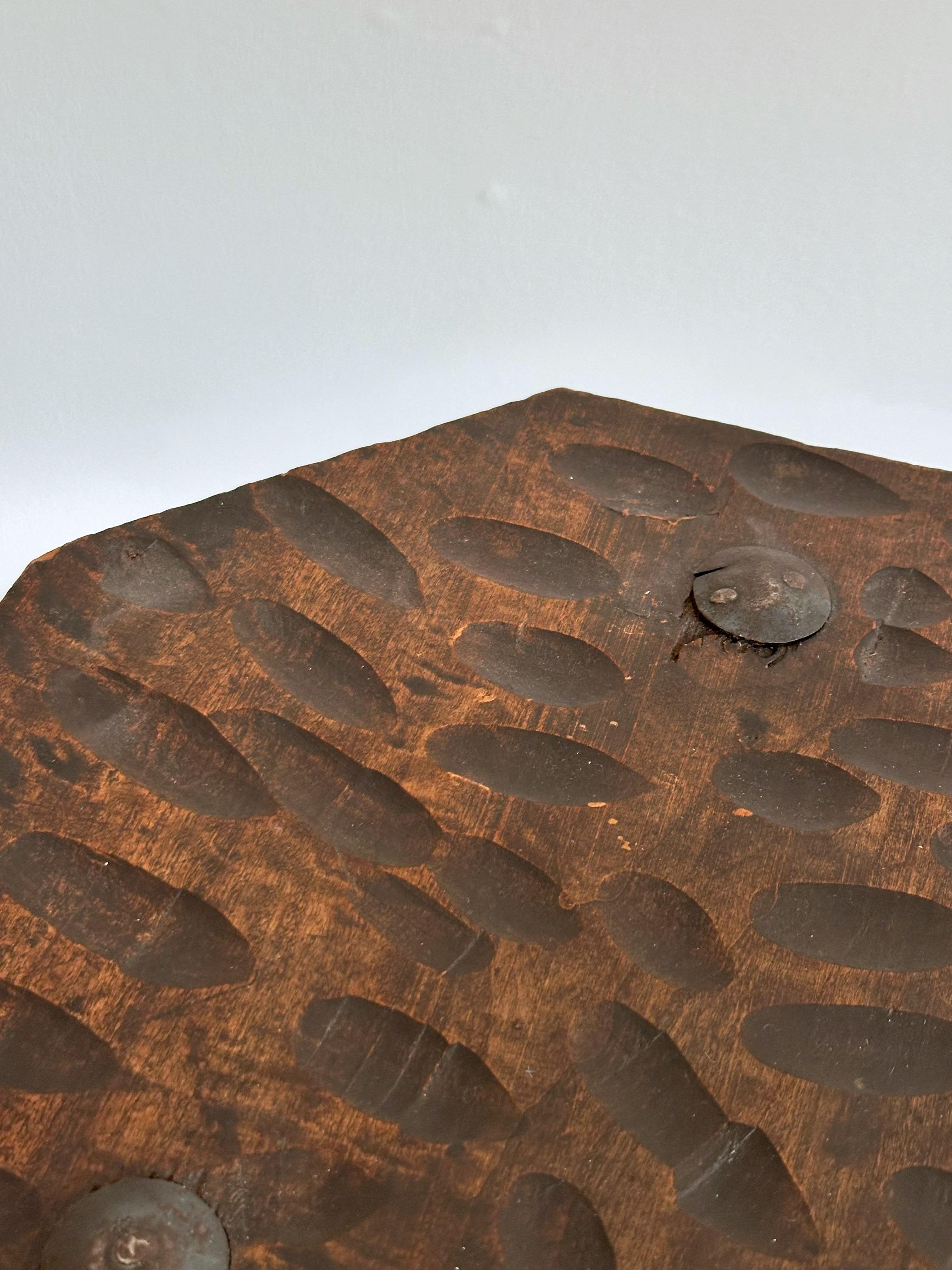 Mid-20th Century Brutalist Gouge Carved Stool, France, 1960s For Sale