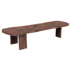 Brutalist Gouged Oak French Mid-Century Coffee Table