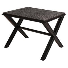 Vintage Brutalist gouged wood coffee table, 1950s