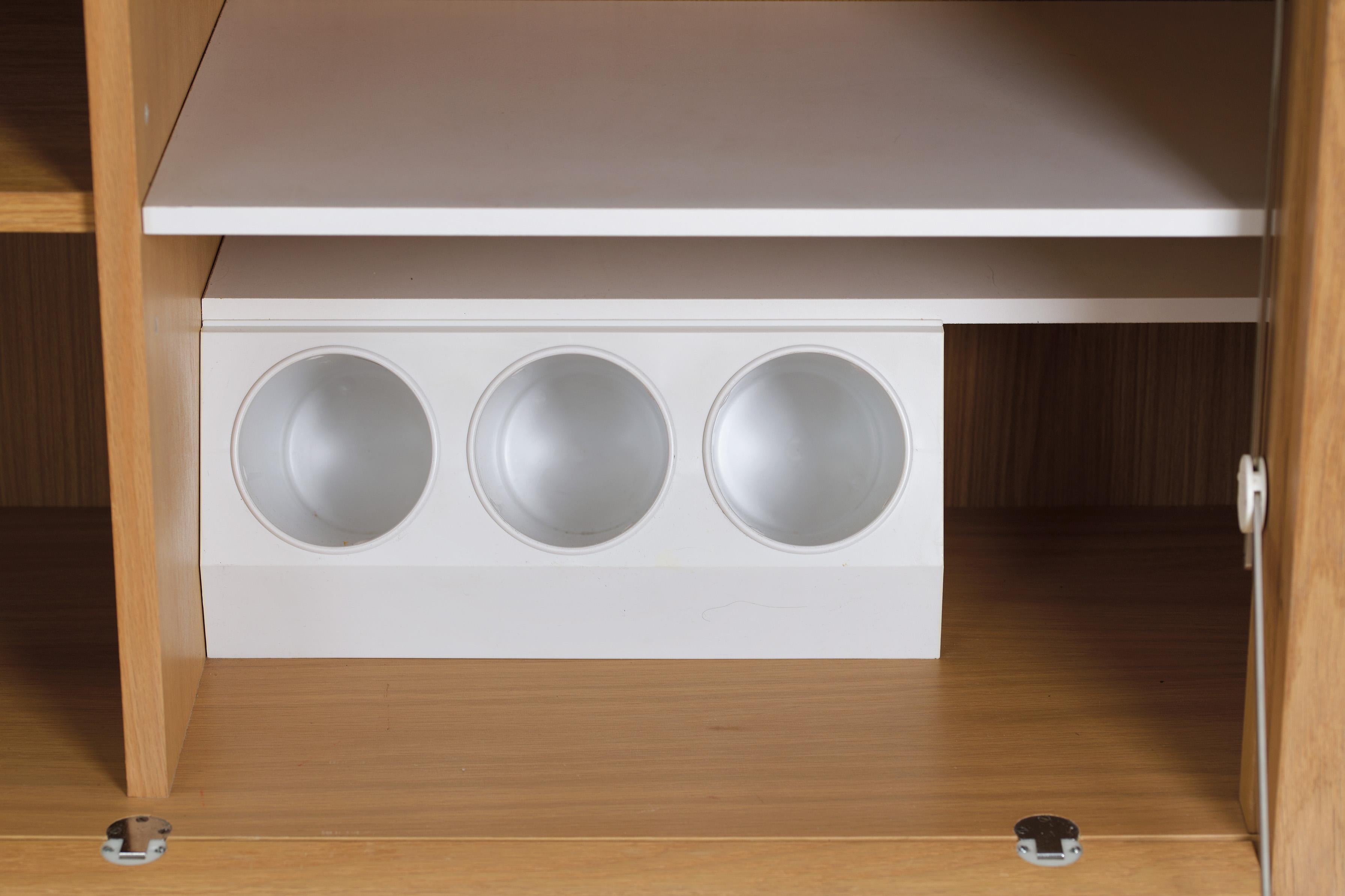 Brutalist graphical oak highboard - Frans Defour For Sale 5