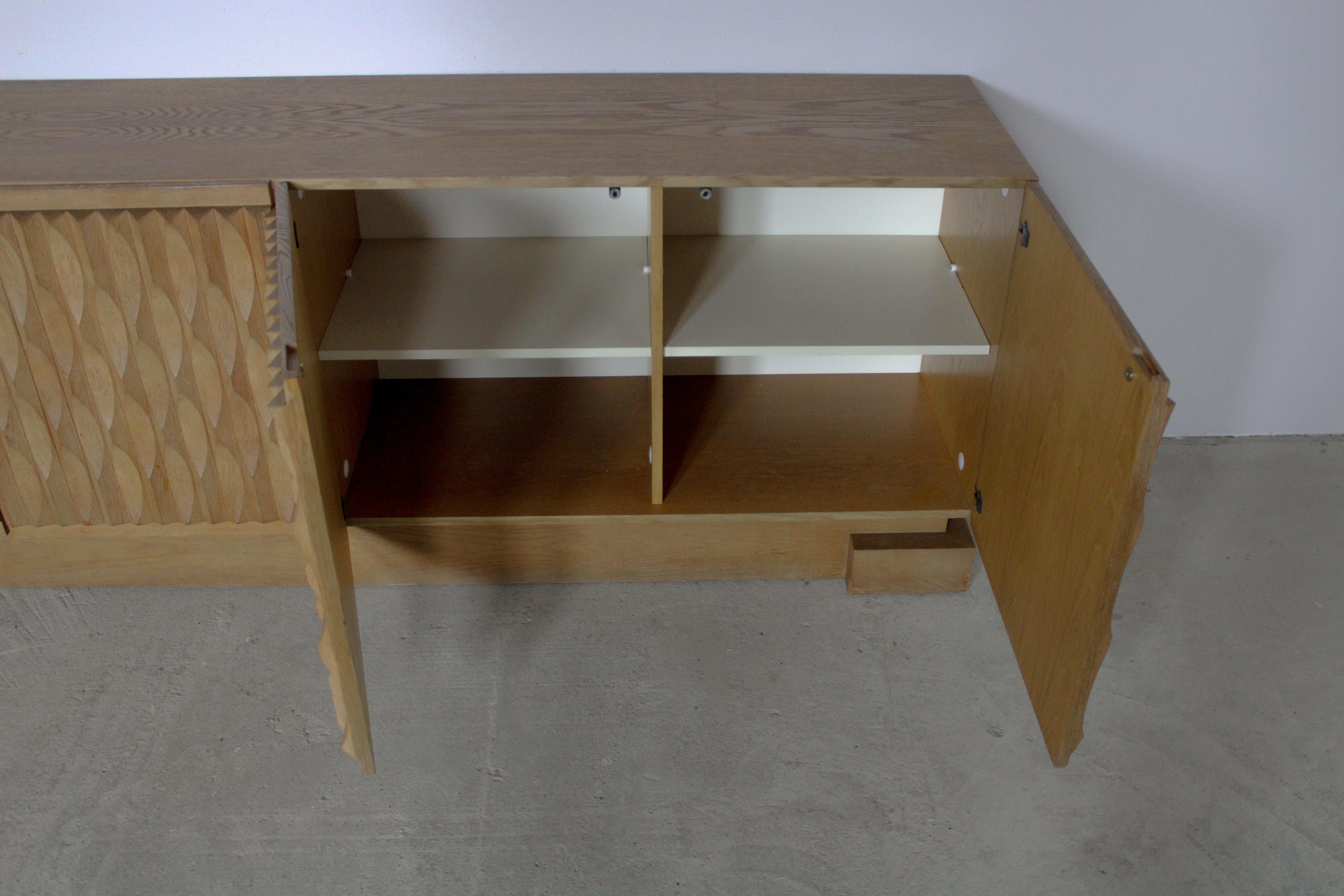 Brutalist Graphical Sideboard by Aurora - Belgium 1970s For Sale 2