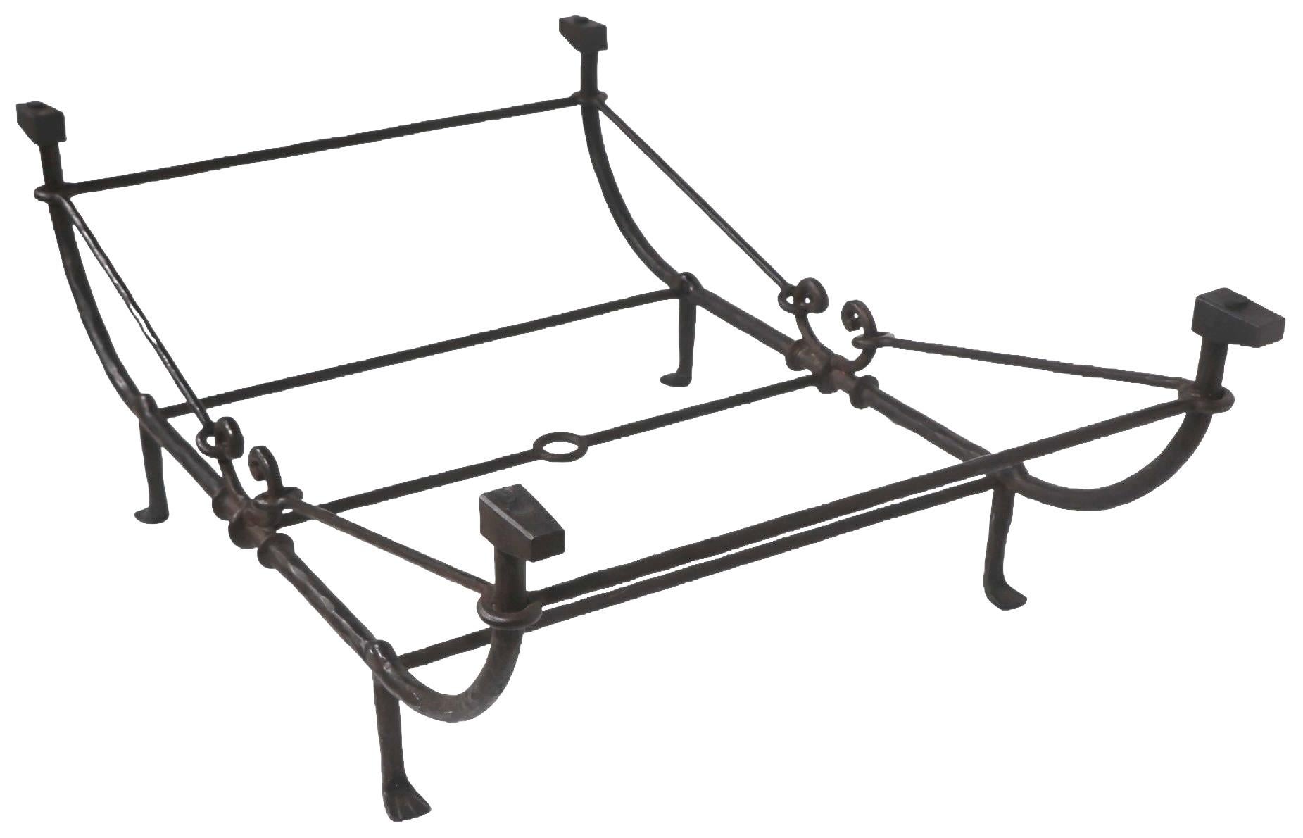 Brutalist Greco Roman Cast Iron Glass Coffee Table by Ferrante after Giacometti 5
