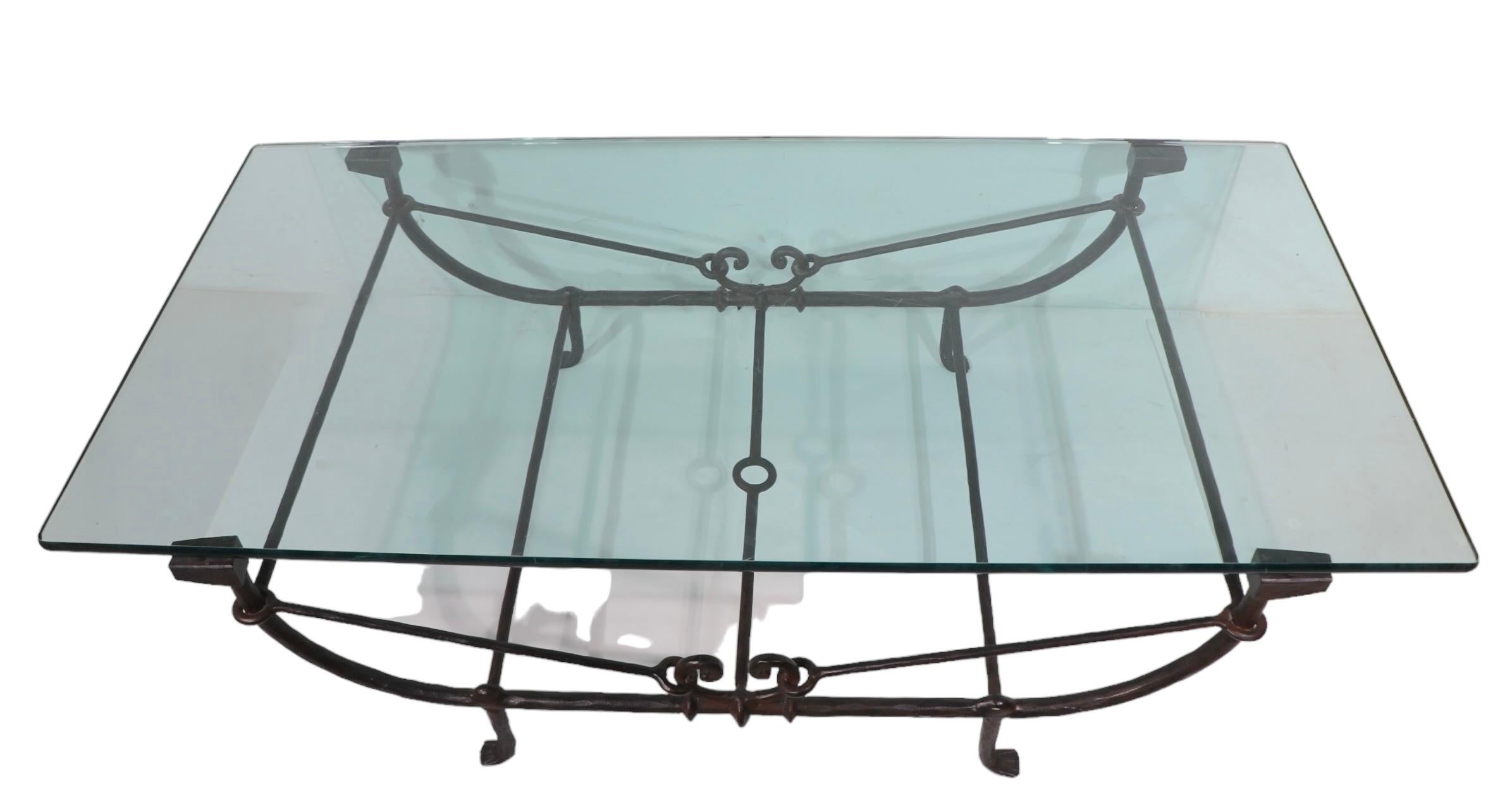 Brutalist Greco Roman Cast Iron Glass Coffee Table by Ferrante after Giacometti 7