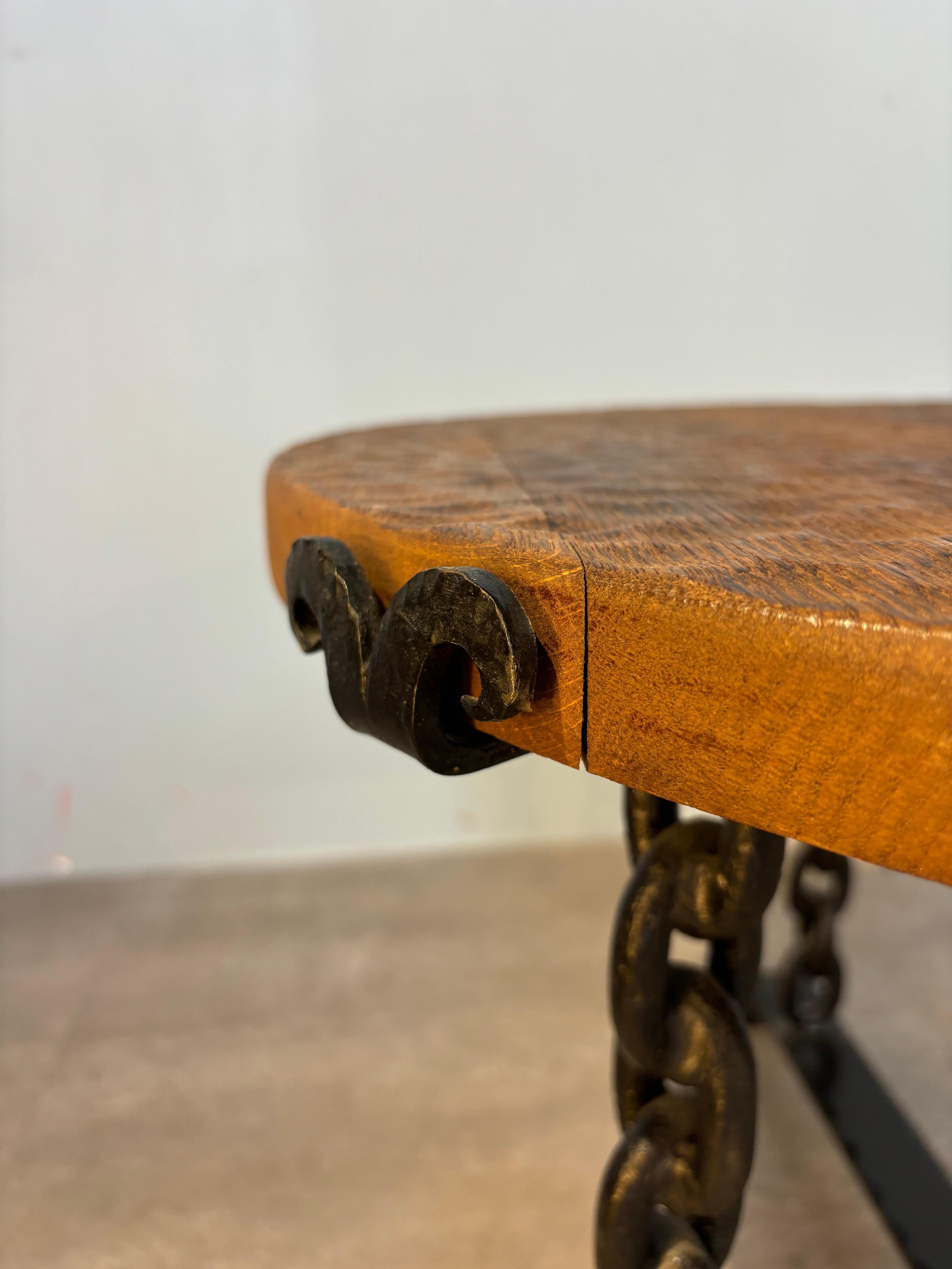 Brutalist guéridon attributed to Atelier Marolles For Sale 12