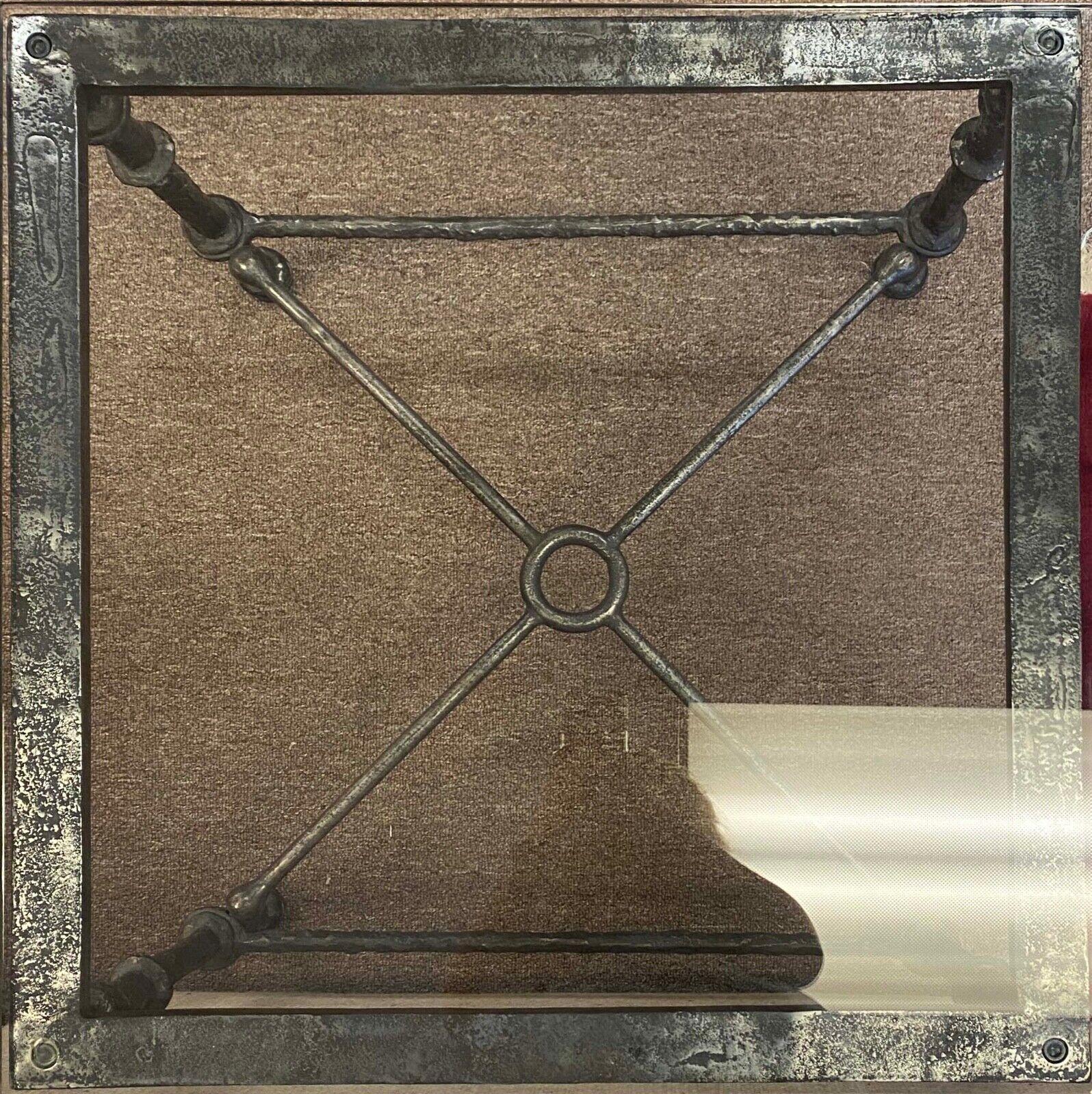 Brutalist Gunmetal and Glass Giacometti Style End Side Table 2