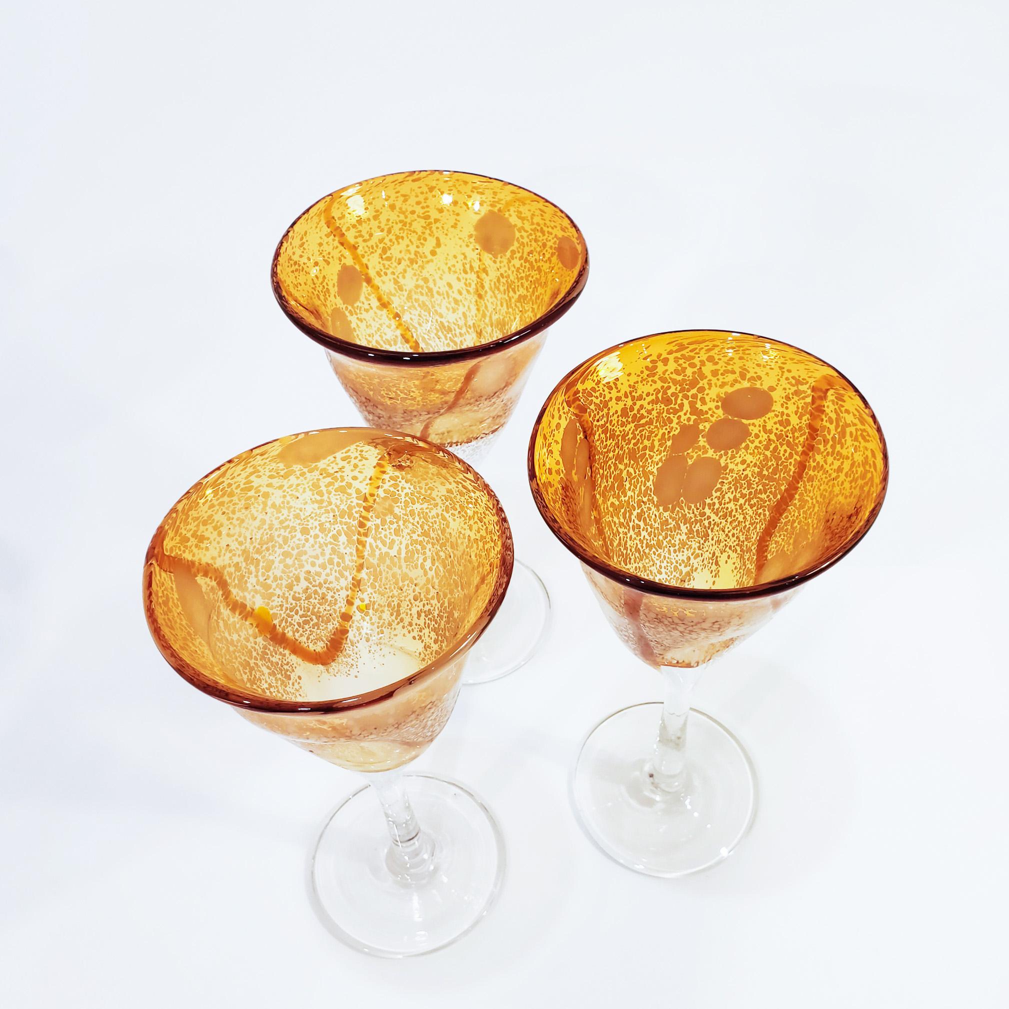 Brutalist hand-blown murano glass glassware, Italy, 1970s, set of 6 In Excellent Condition For Sale In SANT ADRIÀ DE BESÒS, ES