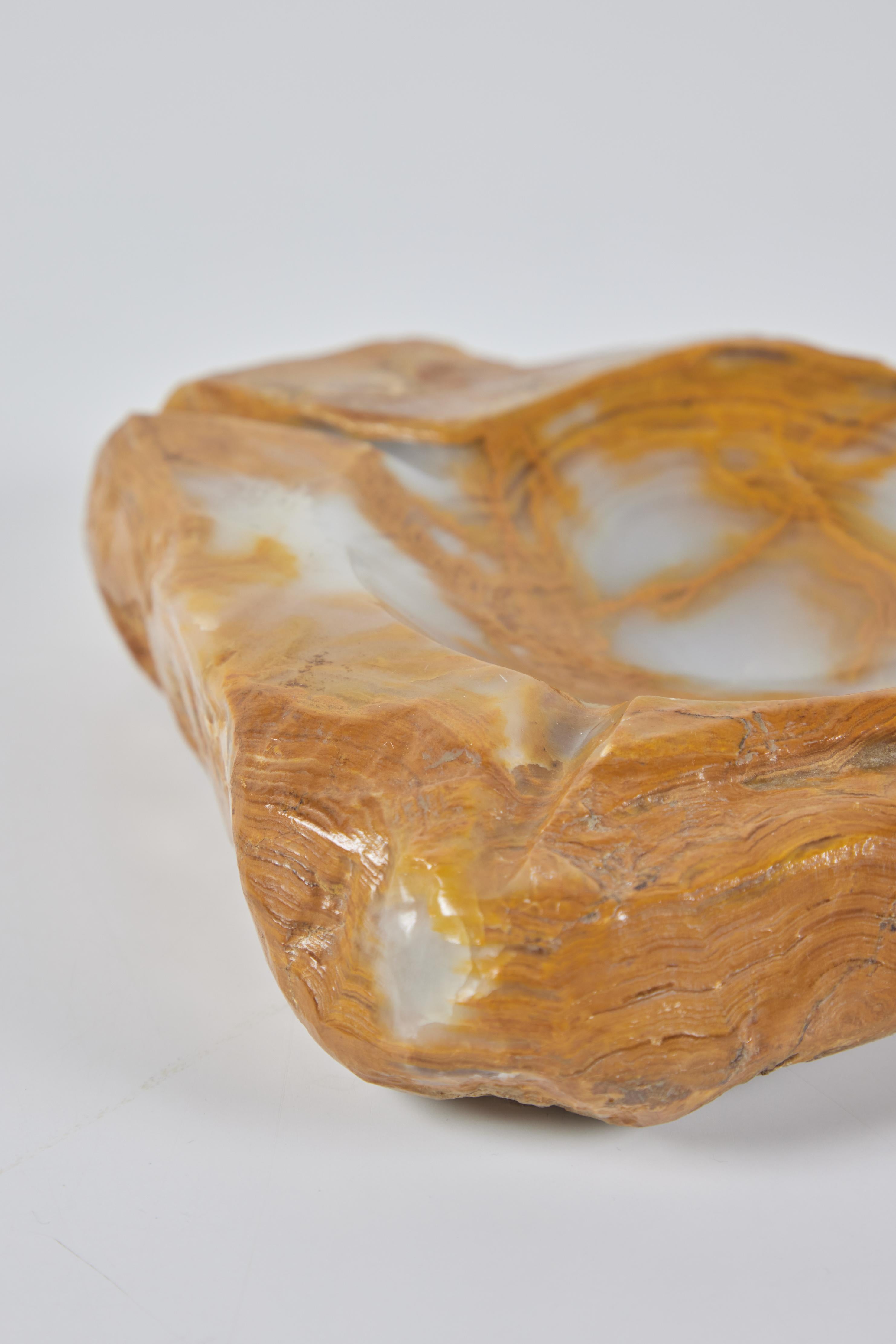 Brutalist Hand Carved Onyx Ashtray 2