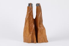 Brutalist Wooden Sculpture, Hand-Carved, France, Mid-20th Century