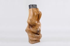 Brutalist hand-carved wooden sculpture, France