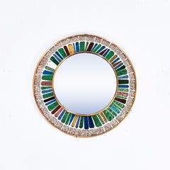 Brutalist multicoloured Art Glass mosaic wall mirror, Spain, 1960s