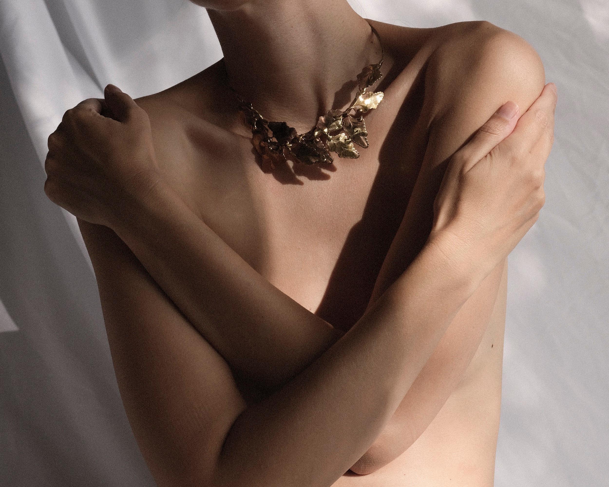 Brutalist Hand-Forged Brass Artist Made Collar Choker Necklace 3