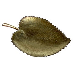 Brutalist Hand Hammered and Torch Cut Leaf Catchall