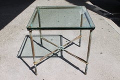 Brutalist Hand Hammered Steel Side Table