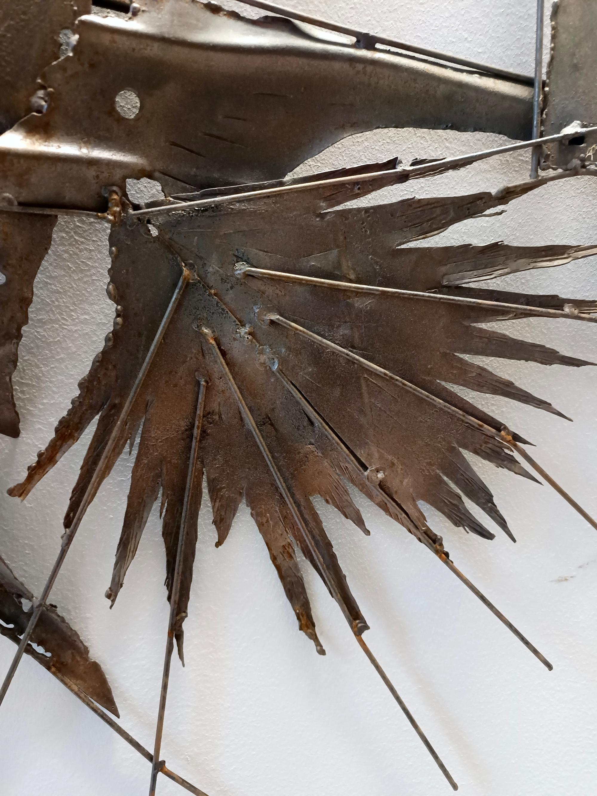 Brutalist Hand-Made Iron Sculpture by M. Di Giovanni, Italy 1970s For Sale 6