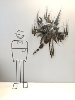 Escultura Brutalista de Hierro Hand Made de M. Di Giovanni, Italia Años 70