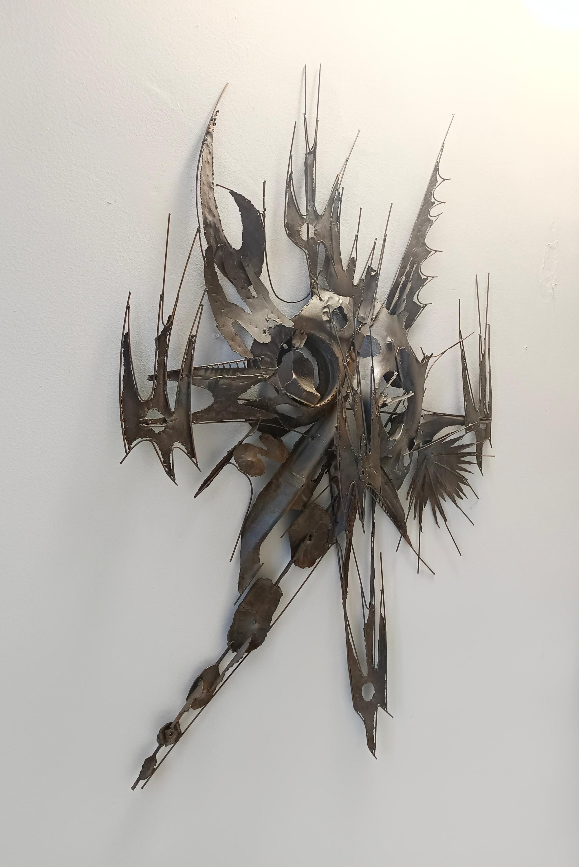 Brutalist Hand-Made Iron Sculpture by M. Di Giovanni, Italy 1970s In Excellent Condition For Sale In Bresso, Lombardy