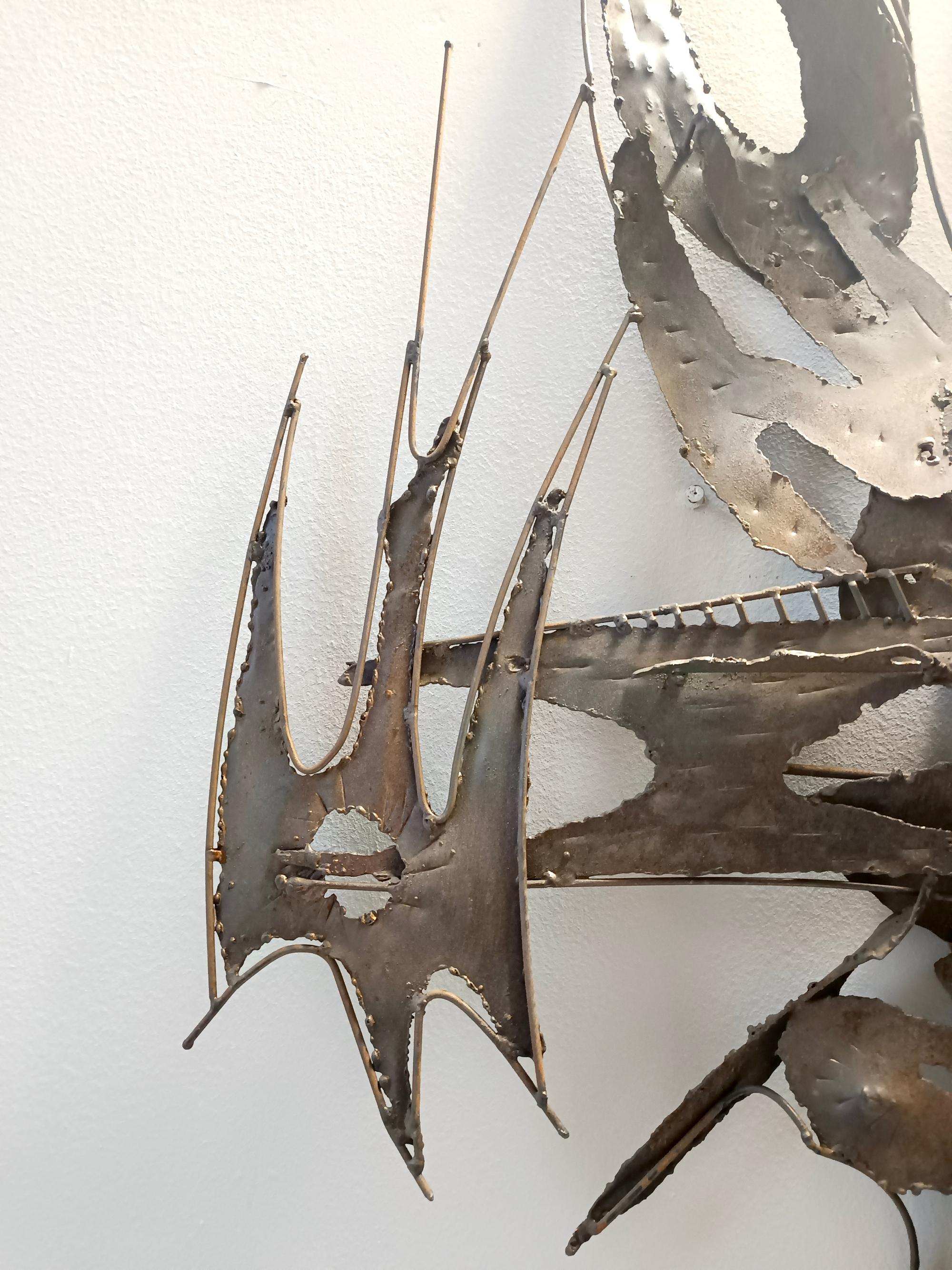 Brutalist Hand-Made Iron Sculpture by M. Di Giovanni, Italy 1970s For Sale 3