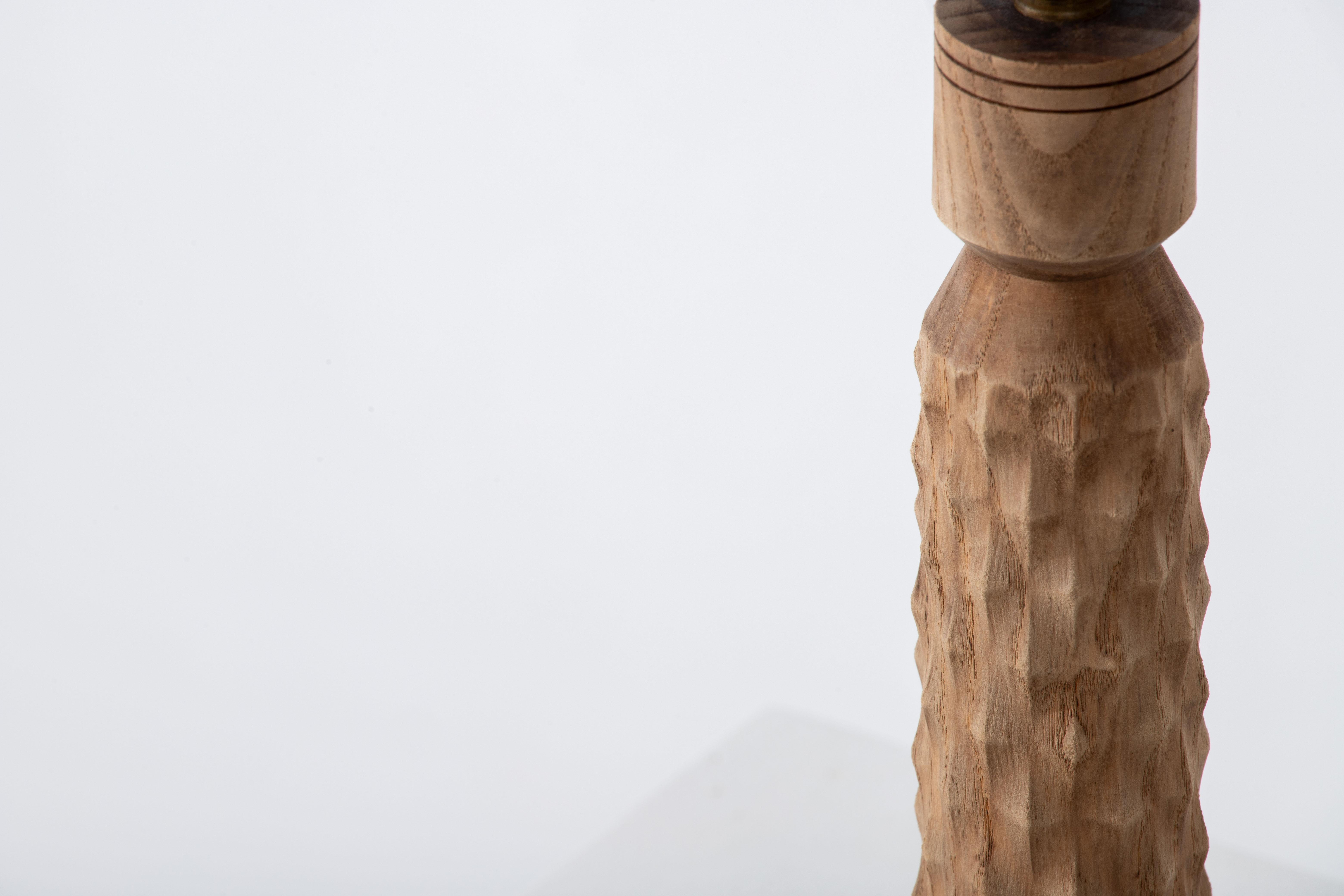 Brutalist Handcarved Lamp, France, 1940 1