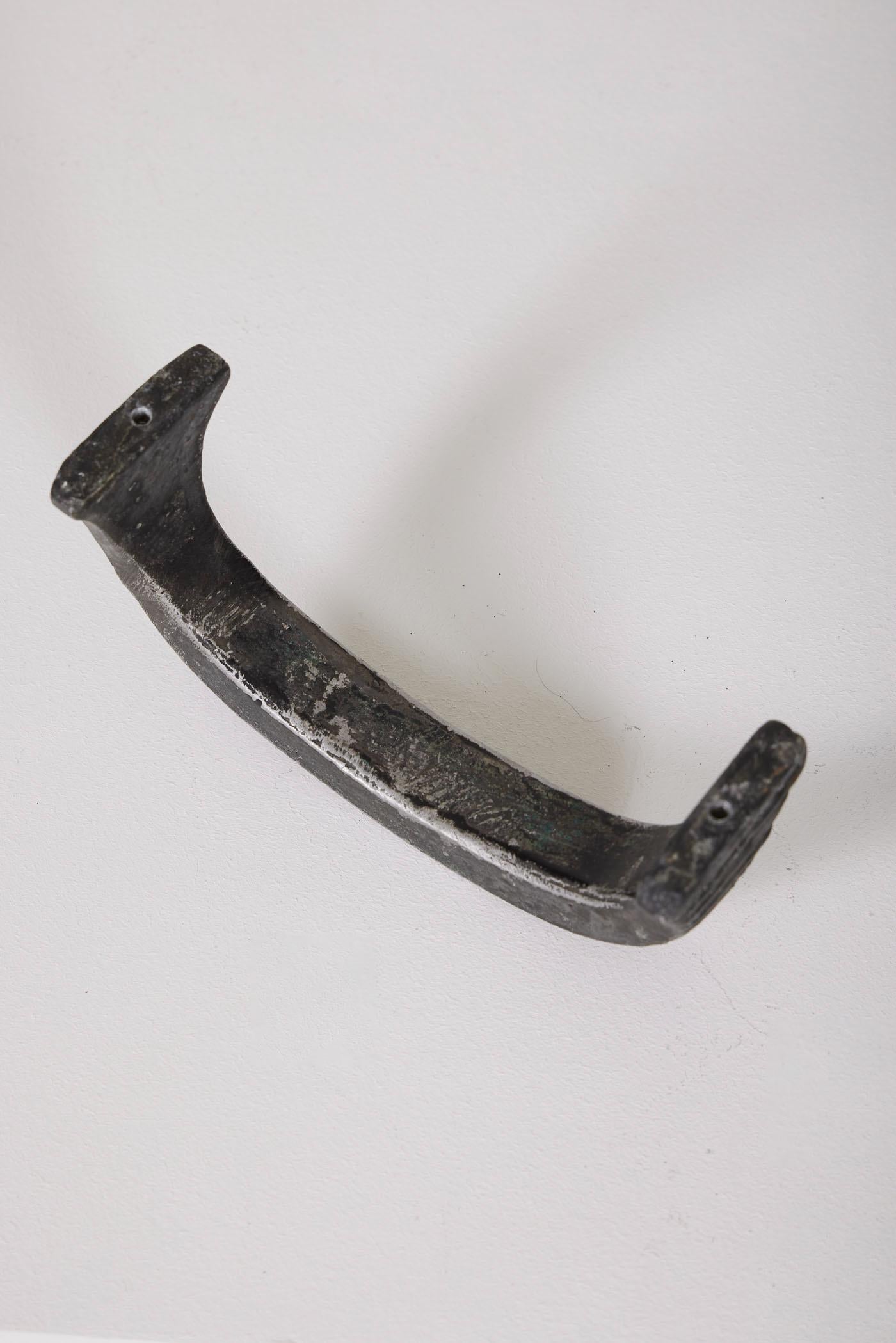 Metal Brutalist handle, 1960s For Sale