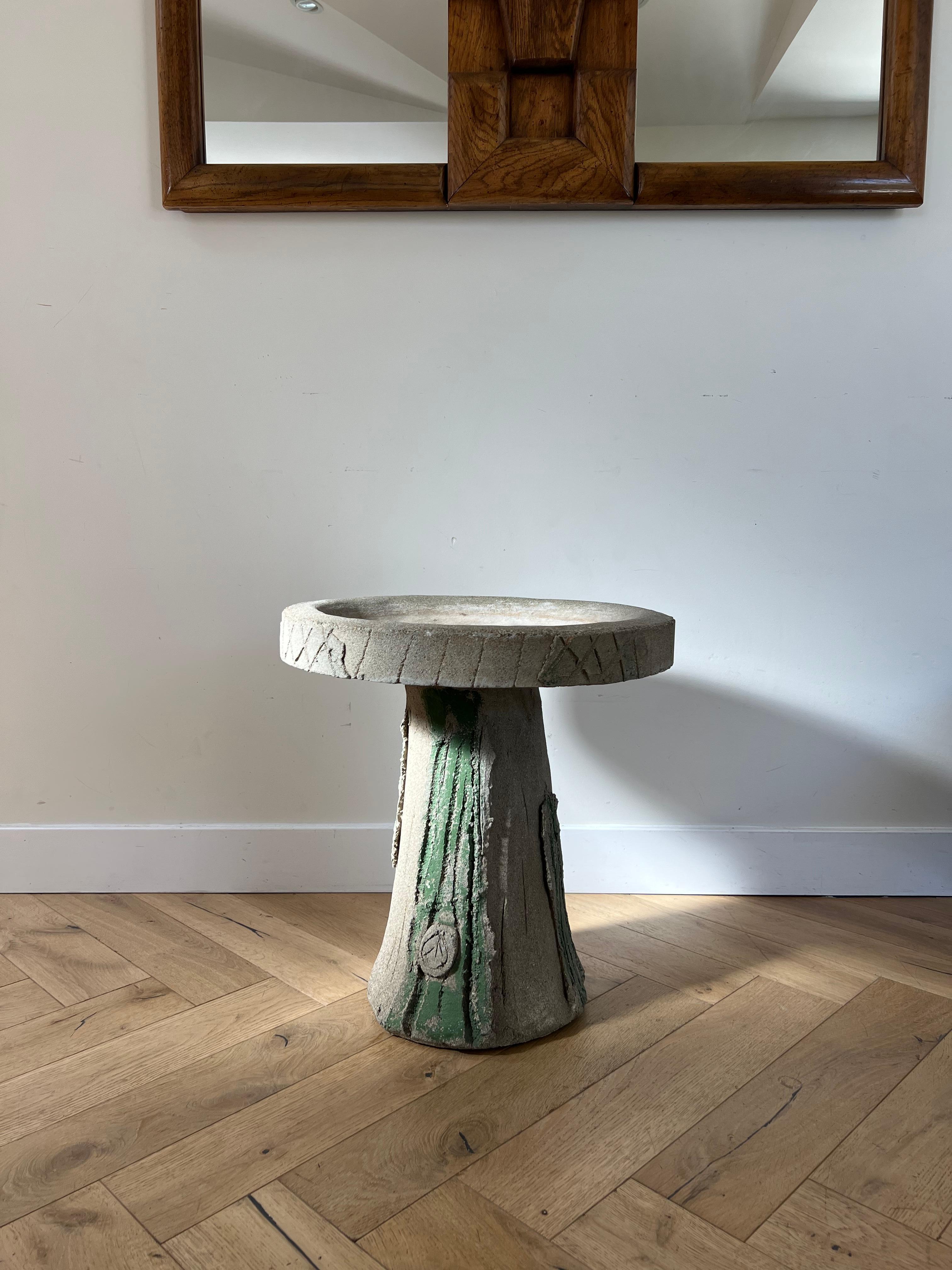 Brutalist Handmade Cement Accent Table, 1970s 5