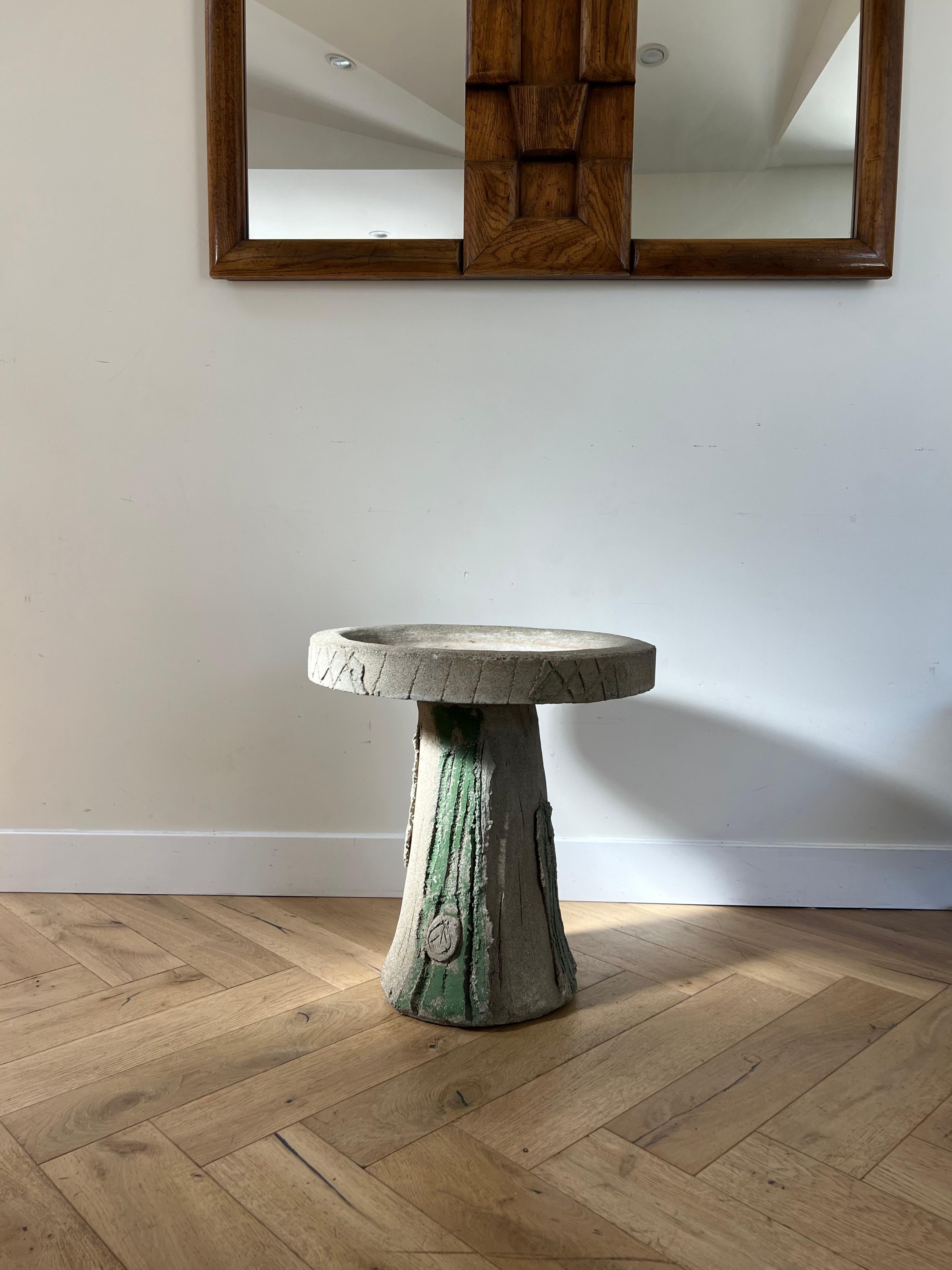 Brutalist Handmade Cement Accent Table, 1970s 6