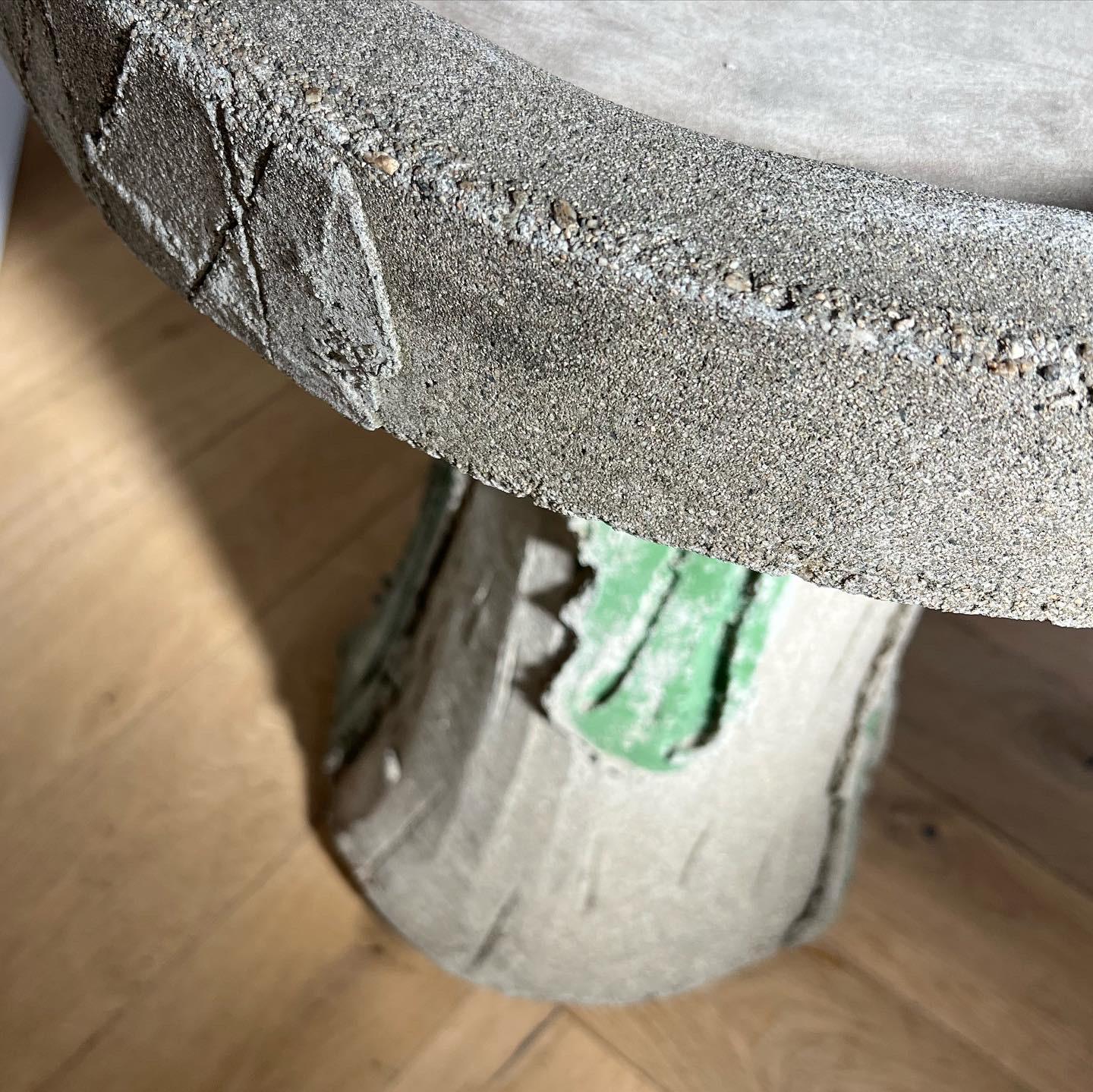 Brutalist Handmade Cement Accent Table, 1970s In Good Condition In View Park, CA